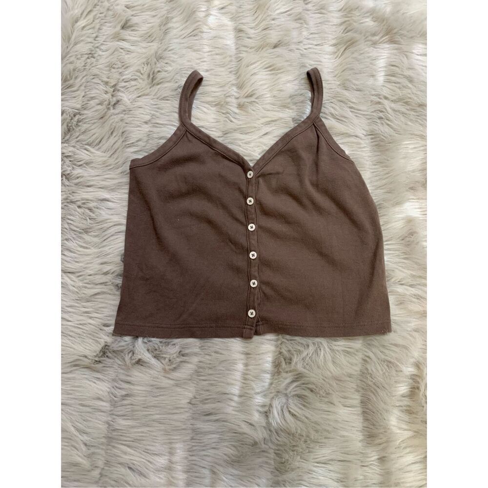 John Galt Cropped Tank Brown